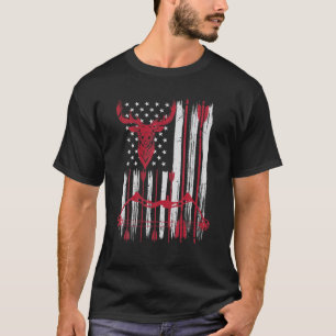 American Flag Archery Bow Deer Bowhunting Hunting T-Shirt