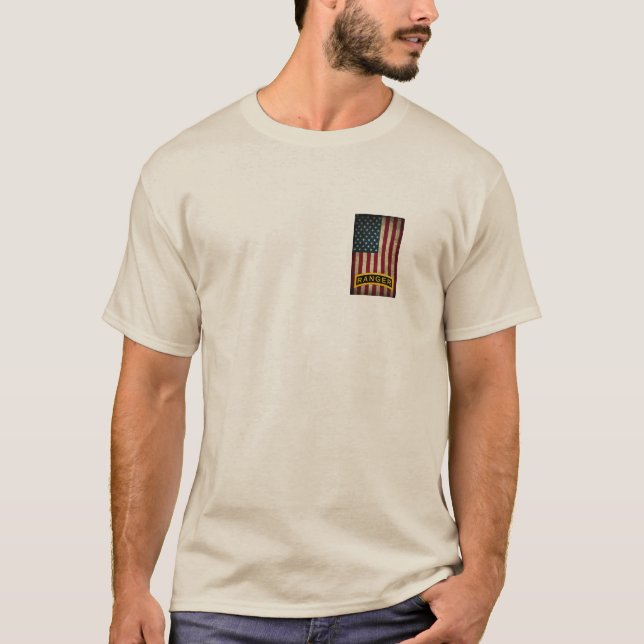 American Flag Army Ranger School Tab T-Shirt (Front)