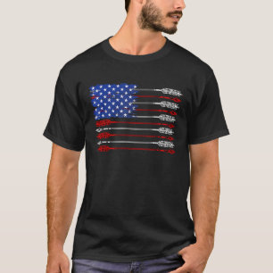 American Flag Arrow Archery Bowhunting Archer Hunt T-Shirt