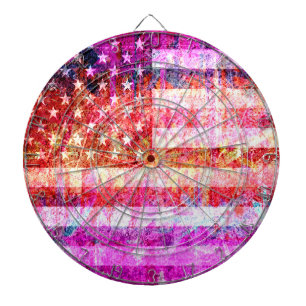 American Flag Art Grunge #4 Dartboard