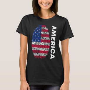 American flag as fingerprint motif T-Shirt