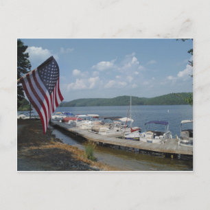 American Flag at Marina at Lake Arrowhead Postcard