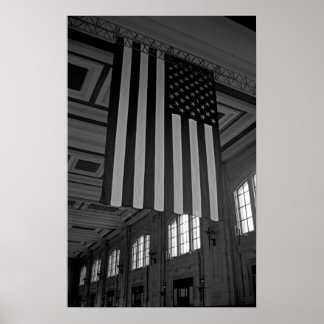 American Flag at Union Station Poster