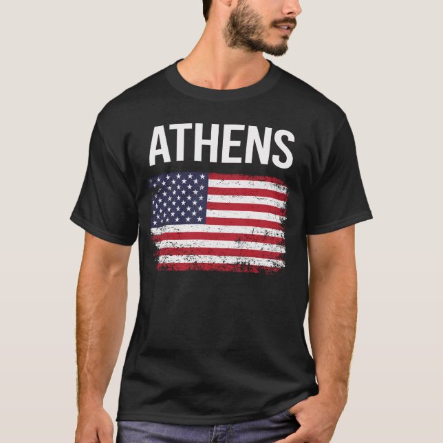 American Flag Athens T-Shirt (Front)