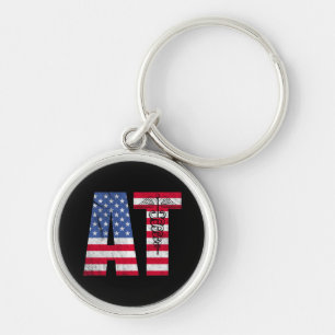 American Flag Athletic Trainer AT Key Ring