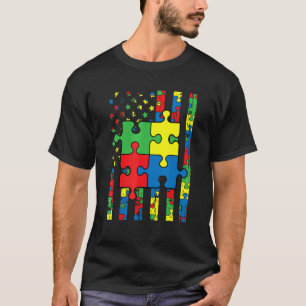 American Flag Autism Awareness Baby Boys Girls Tod T-Shirt