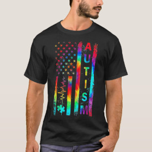 American Flag Autism Awareness Teacher Mum Support T-Shirt