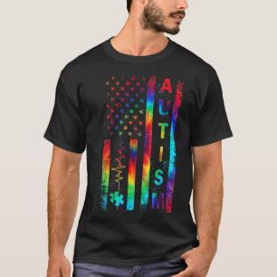 American Flag Autism Awareness Teacher Mum Support T-Shirt