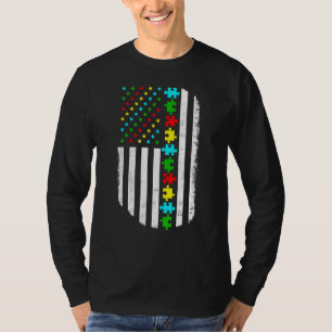 American Flag Autism Mum Autism Awareness Family T-Shirt