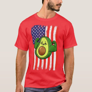 American Flag Avocado Weightlifting T-Shirt