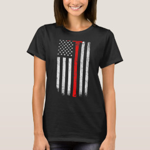American Flag Axe Thin Red Line Firefighter Suppor T-Shirt