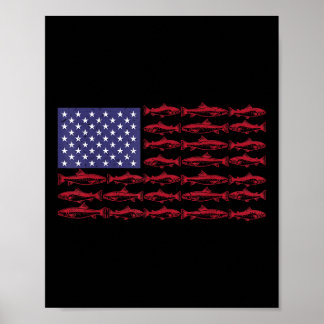 American Flag B Fishing Patriotic Men Boys Funny 4 Poster