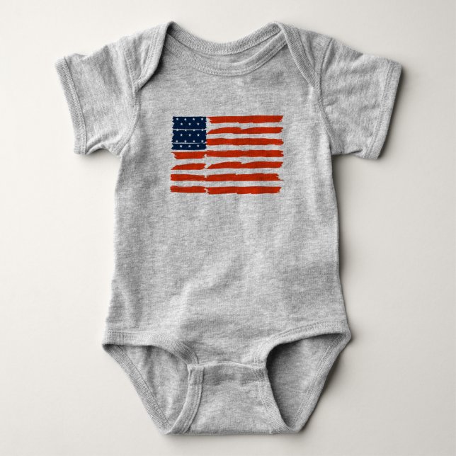 American Flag Baby Bodysuit (Front)