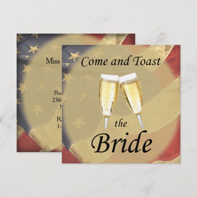 American Flag Bachelorette Party Invitation (Front/Back)