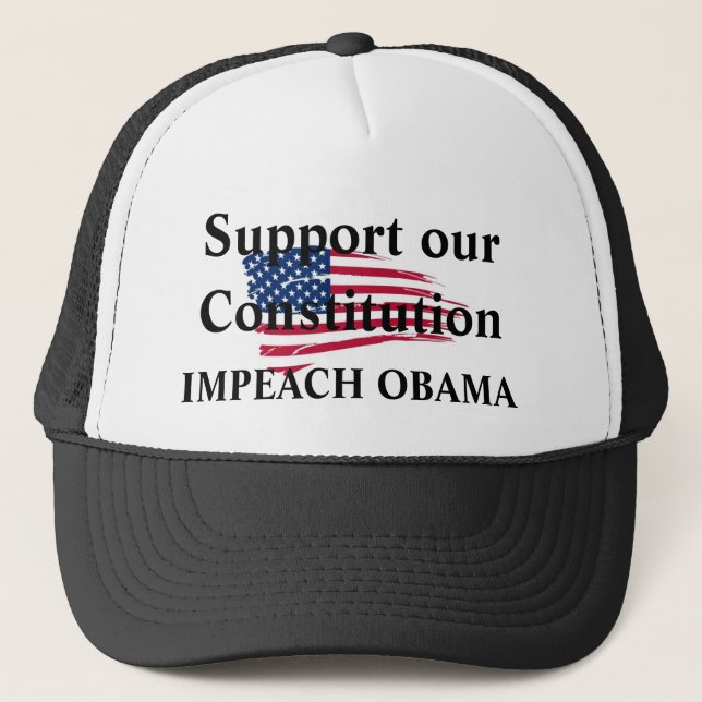 American_flag_background, Support our Constitut... Trucker Hat (Front)