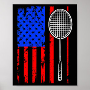 American Flag Badminton  Poster