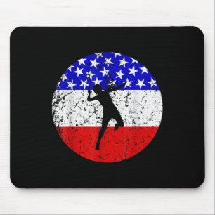 American Flag Badminton Shirt - Badminton Player Mouse Mat