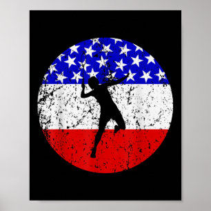 American Flag Badminton Shirt - Badminton Player  Poster
