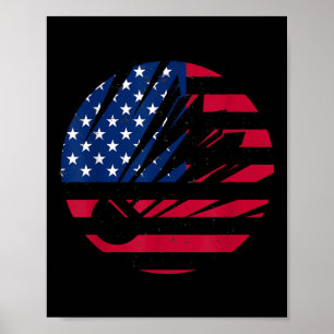 American Flag Badminton Shirt Men Women Usa Badmin Poster