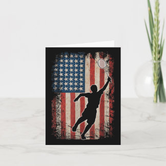 American Flag Badminton Shuttle Art Sports  Card