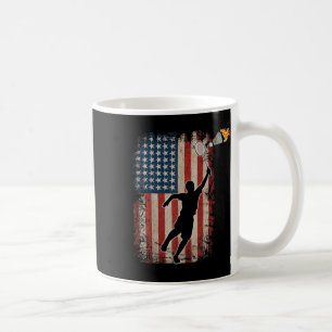 American Flag Badminton Shuttle Art Sports Coffee Mug