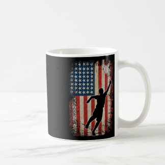 American Flag Badminton Shuttle Art Sports  Coffee Mug