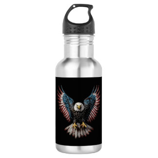 American Flag Bald Eagle 4th of July USA Patriotic 532 Ml Water Bottle