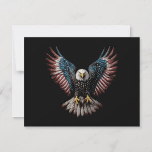 American Flag Bald Eagle 4th of July USA Patriotic Invitation