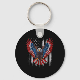 American Flag Bald Eagle 4th Of July Usa Patriotic Key Ring