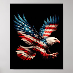 American Flag Bald Eagle 4th Of July Usa Patriotic Poster