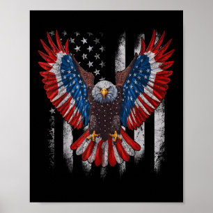 American Flag Bald Eagle 4th Of July Usa Patriotic Poster