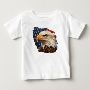 American Flag Bald Eagle Baby T-Shirt