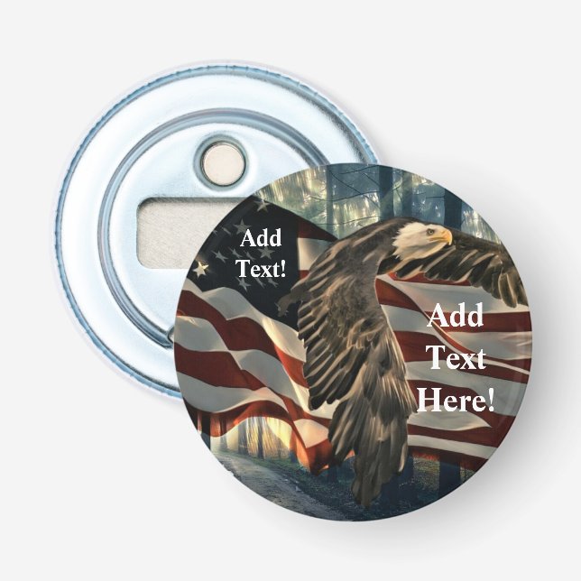 American Flag Bald Eagle Bottle Opener (Front)