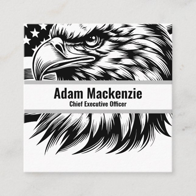American Flag Bald Eagle Business Cards (Front)
