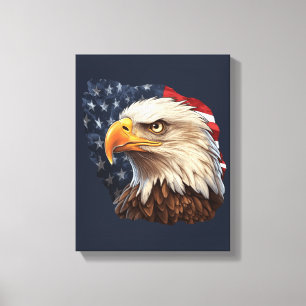 American Flag Bald Eagle Canvas Print
