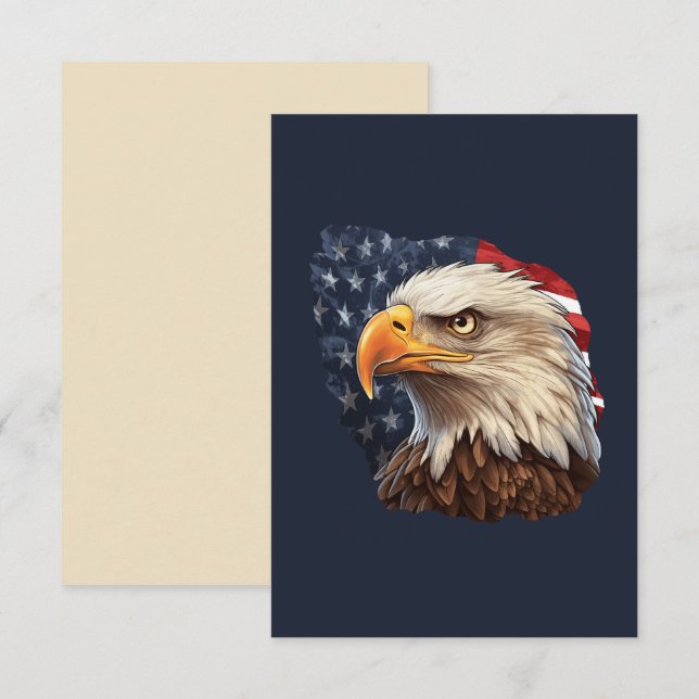 American Flag Bald Eagle Card (Front/Back)