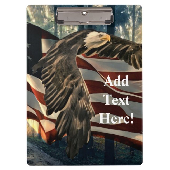 American Flag Bald Eagle Clipboard (Front)