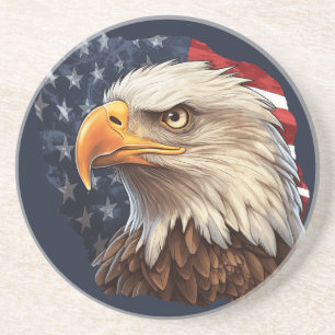 American Flag Bald Eagle Coaster