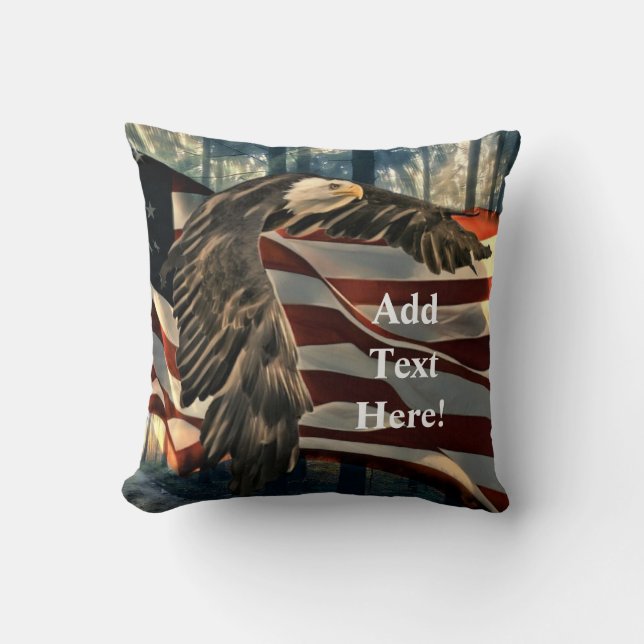 American Flag Bald Eagle Cushion (Front)