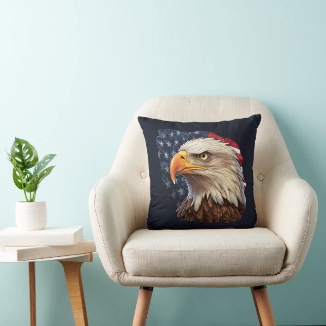 American Flag Bald Eagle Cushion (Chair)