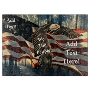 American Flag Bald Eagle Cutting Board