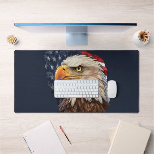 American Flag Bald Eagle Desk Mat