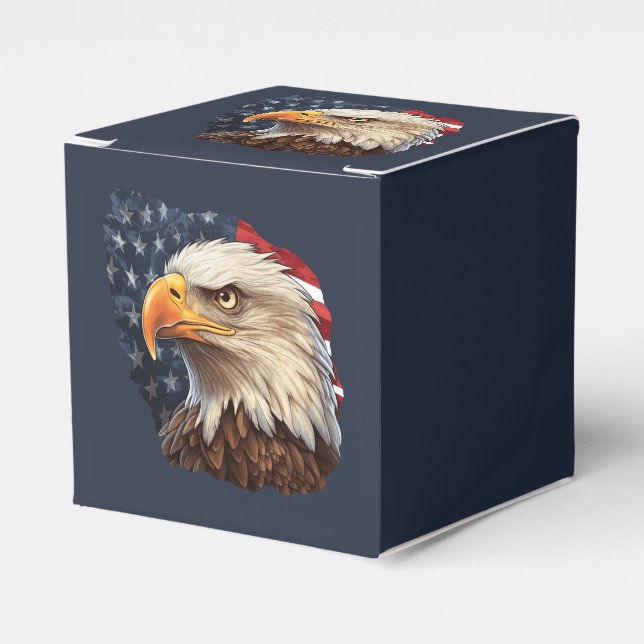 American Flag Bald Eagle Favour Box (Front Side)