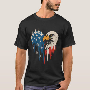 American Flag Bald Eagle Fighter Jets Patriotic 4t T-Shirt