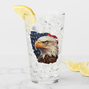 American Flag Bald Eagle Glass