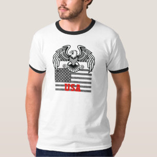 American Flag Bald Eagle Graphic With USA T-Shirt