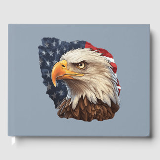 American Flag Bald Eagle Guest Book