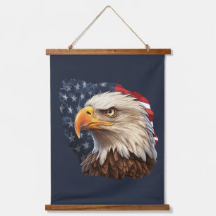 American Flag Bald Eagle Hanging Tapestry
