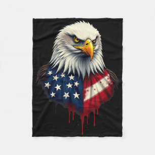 American Flag Bald Eagle Independence Day _4  Fleece Blanket
