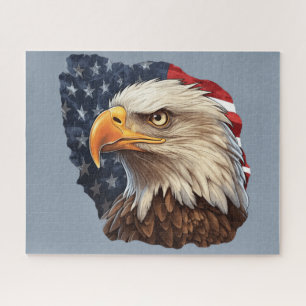 American Flag Bald Eagle Jigsaw Puzzle